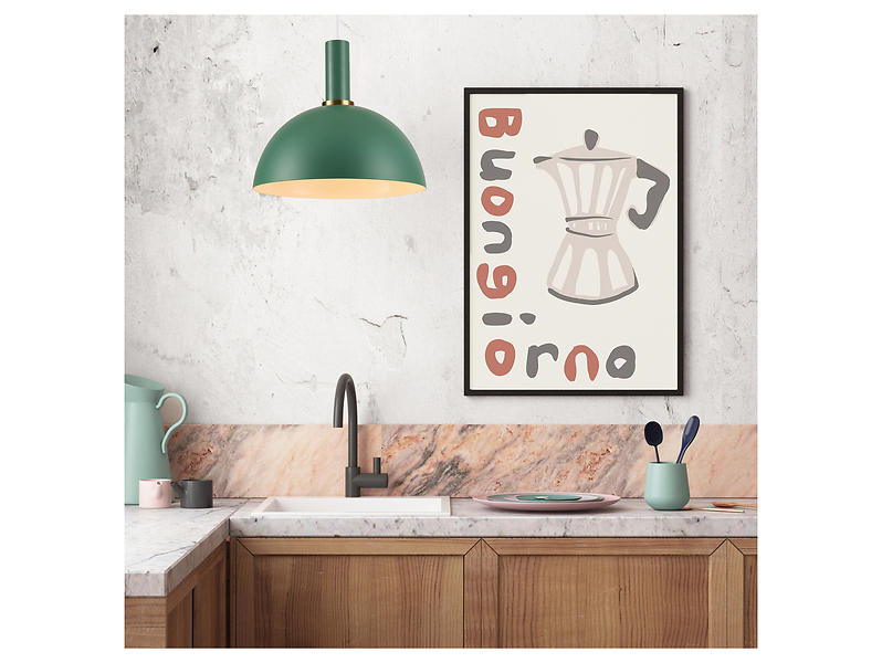Lampa wisząca Omega stalowa zielona