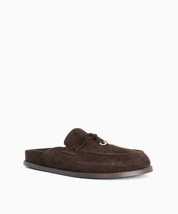 Glowings Brown - Suede Tassel-Detail Mules
