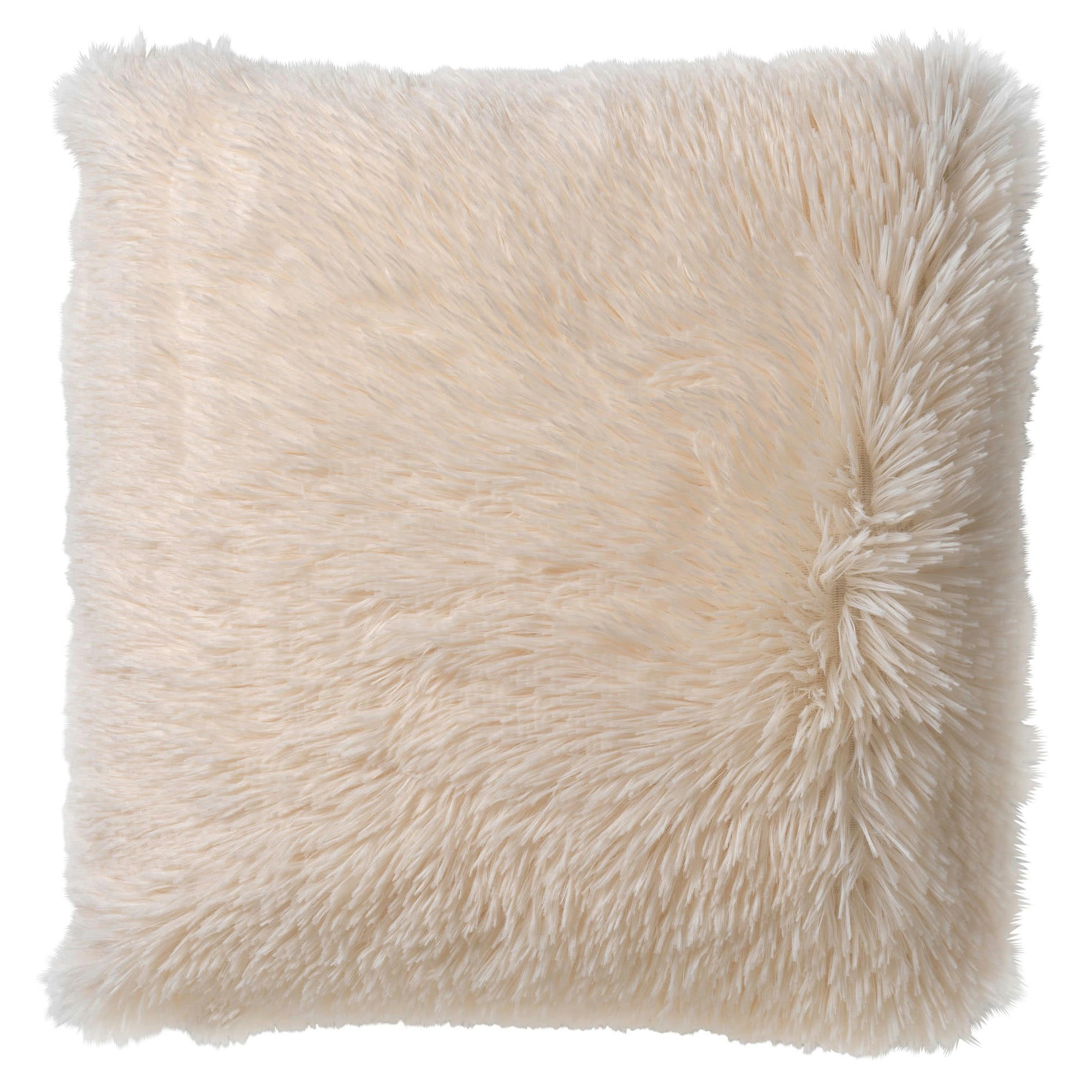 FLUFFY - Coussin - blanc fausse fourrure 60x60 cm uni