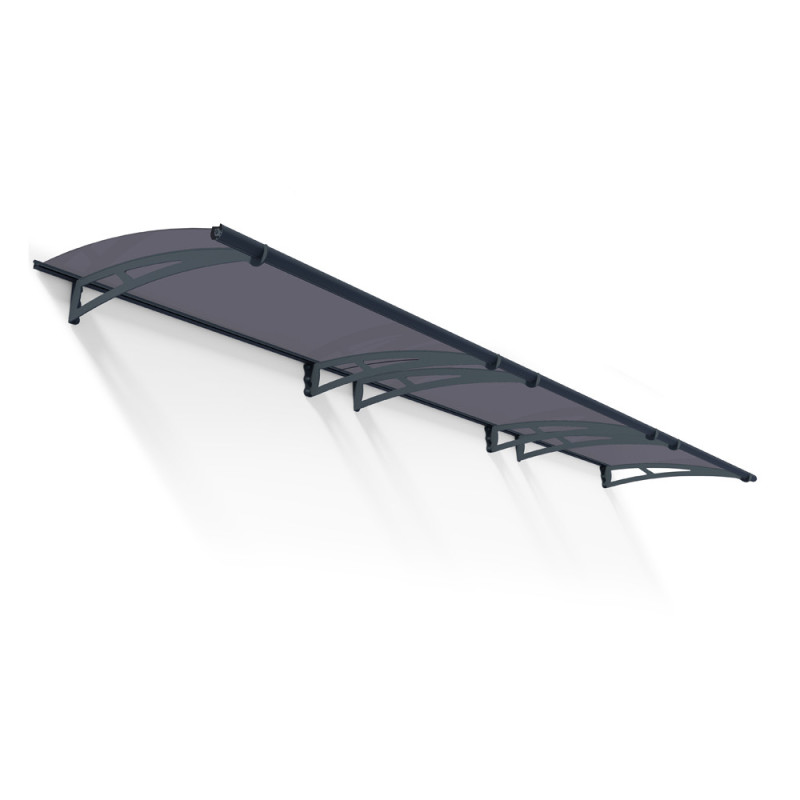 Marquise de porte Aquila gris foncé 453,5 x 91,5 cm CANOPIA