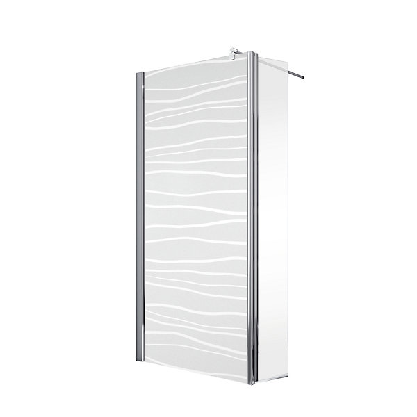 Paroi de douche fixe à l'italienne avec volet pivotant l.120xH.190cm, verre transparent 6mm, décor Mistral, profilé chromé, Schulte NewStyle