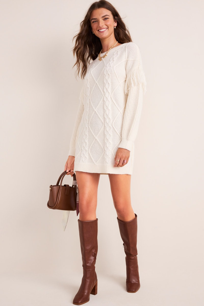 Lisa Fringe Sweater Dress