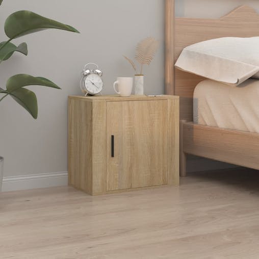 NNEVL Wall-mounted Bedside Cabinets 2 pcs Sonoma Oak 50x30x47 cm