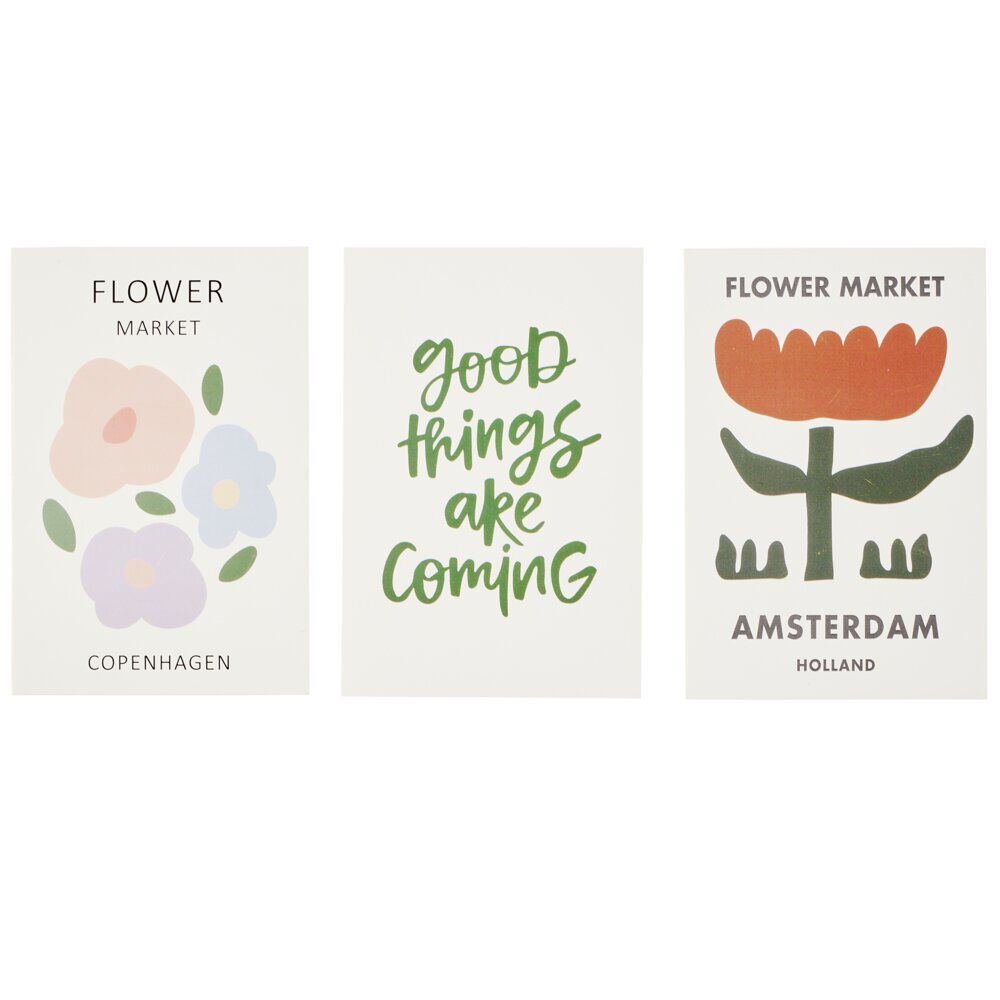 Poster papier x3 thème floral 10x15cm (3 modèles)