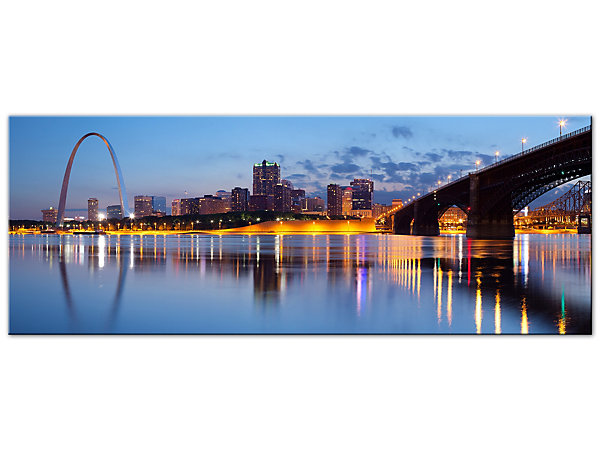 DECLINA, Tableau toile imprimée, Tableau toile photo panoramique St. Louis City, 80x30 cm