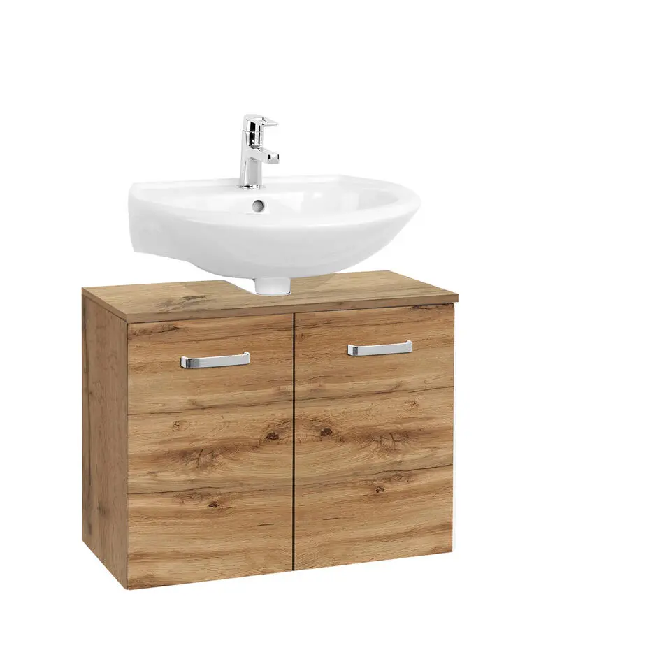 Wastafelonderkast Bobbi 70cm 2 deuren - eik