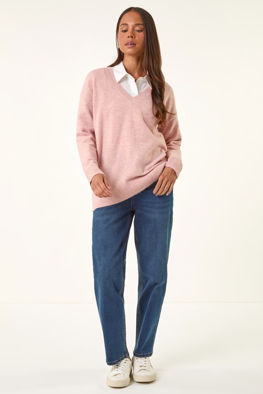 Roman Petite V-Neck Knit Jumper