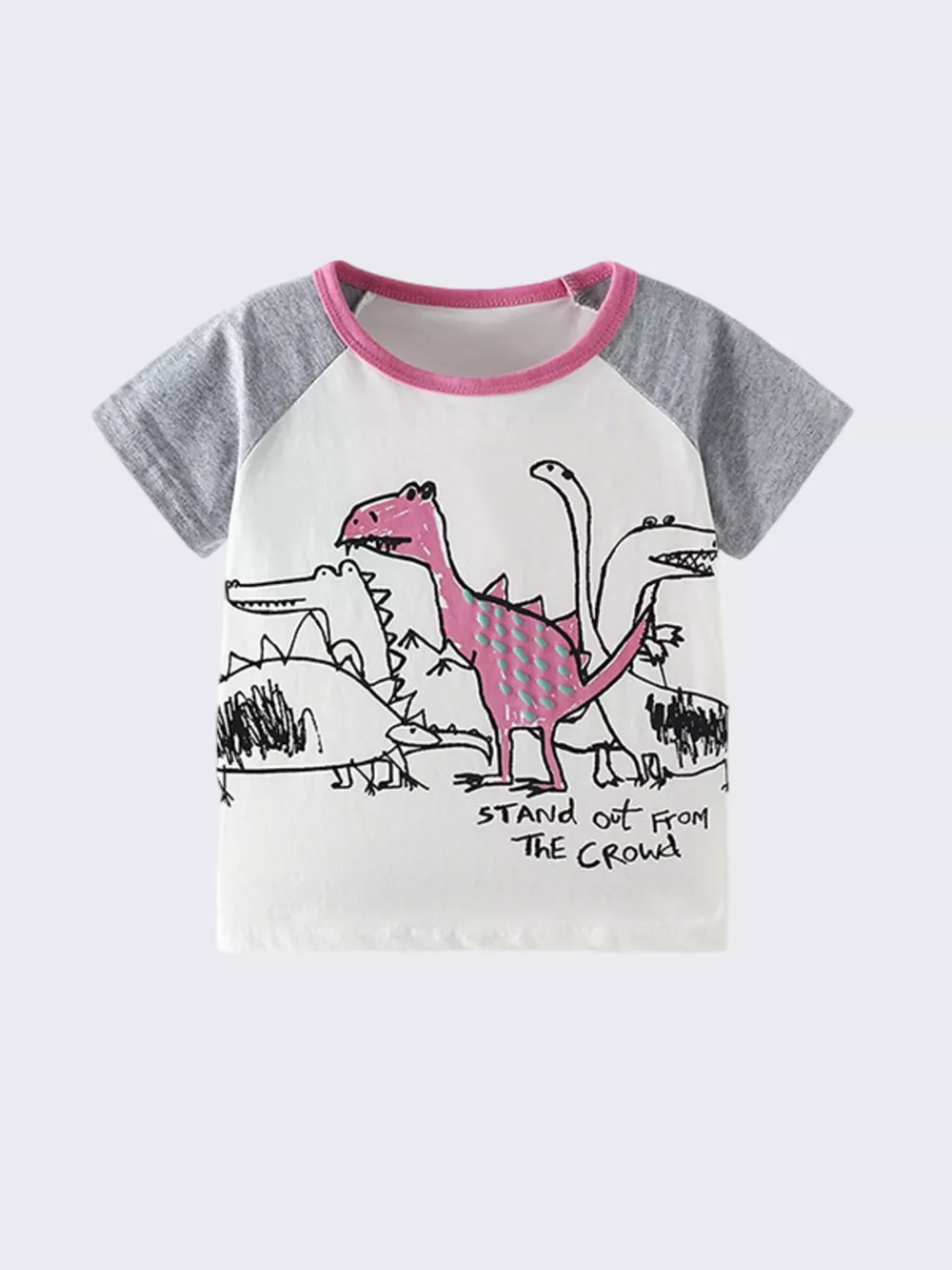 Children's Dinosaur Print Raglan Sleeve T-Shirt