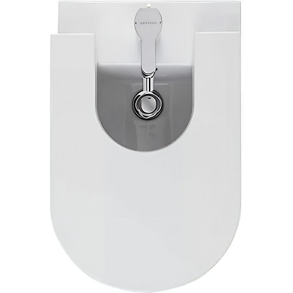 Bidet UrbY Plus céramique traditionnelle SANINDUSA pose au sol avec trous abattant (abattant non compris) blanc