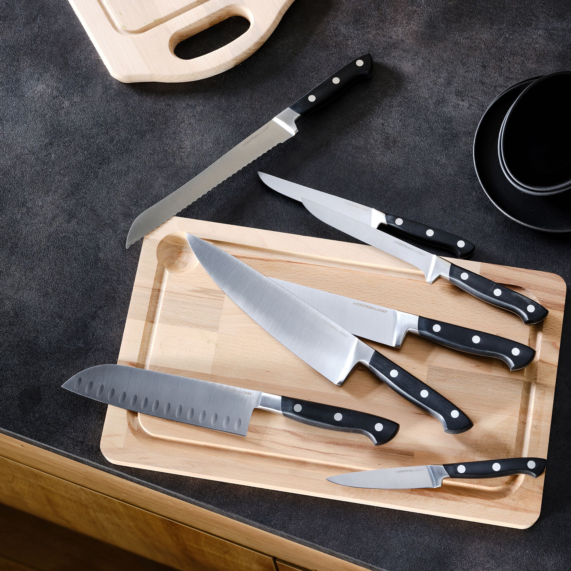 MAITE - Couteau à steak forgé avec lame 12cm en inox - noir