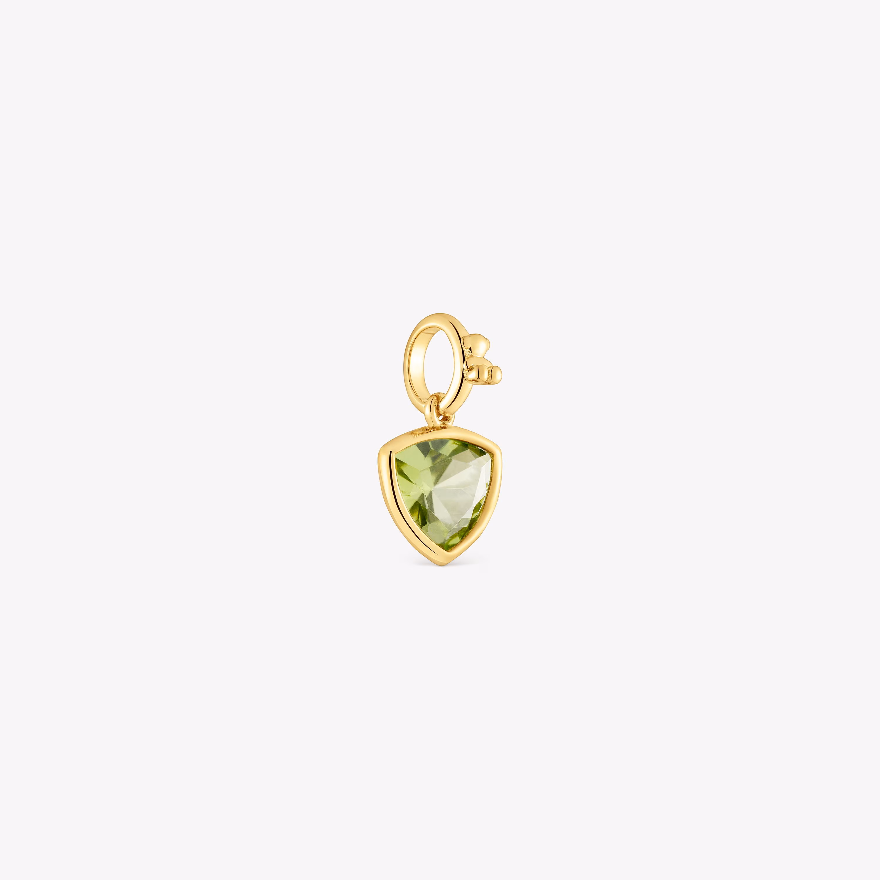 Colgante pequeño con baño de oro 18 kt sobre plata y peridoto Medallions