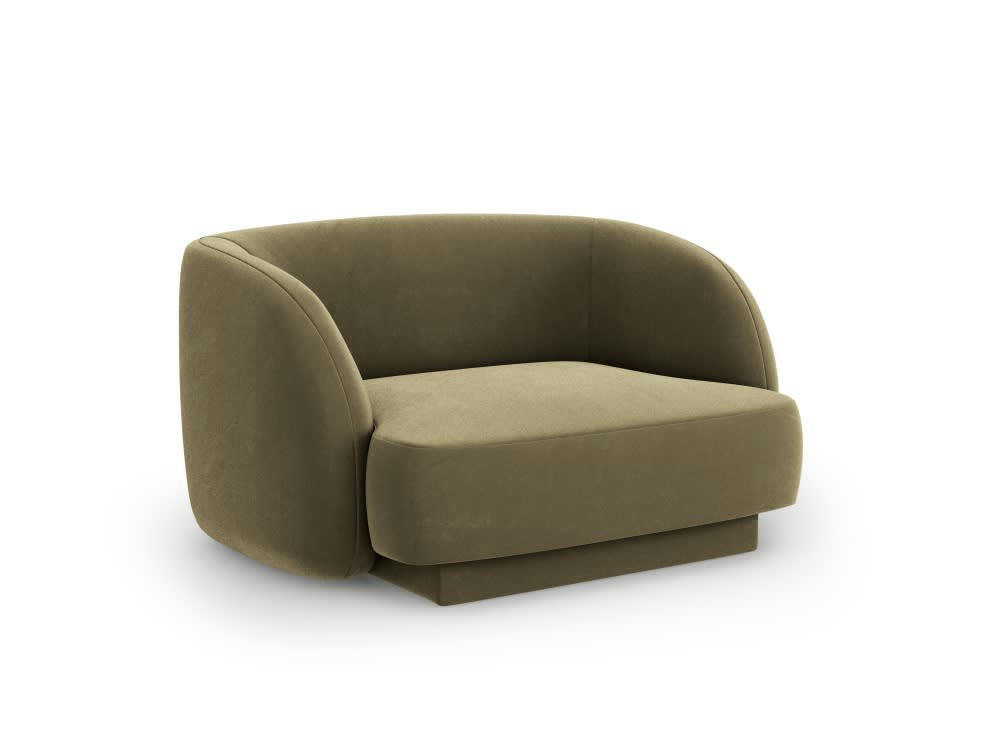 MILEY - Fauteuils en tissu velours vert