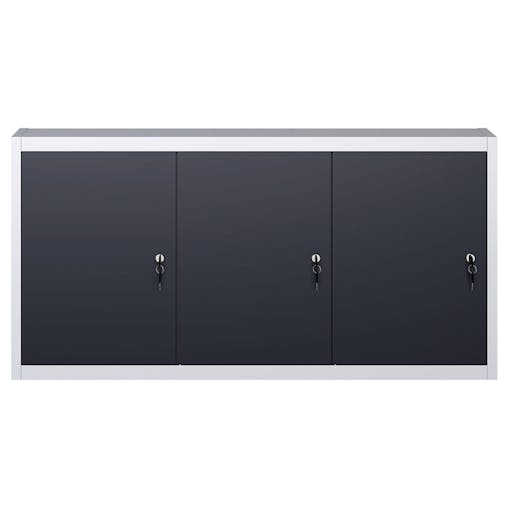 NNEVL Wall Mounted Tool Cabinet Industrial Style Metal Grey and Black