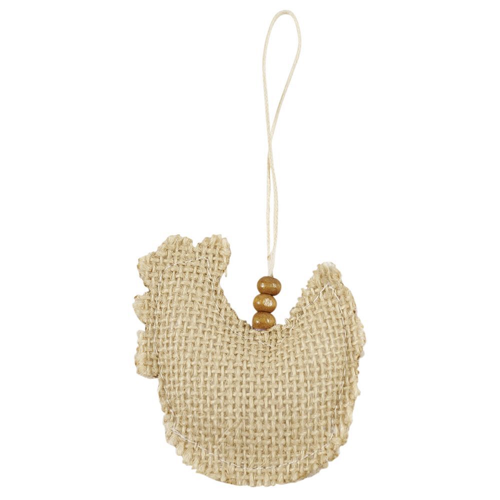 Figurine jute à suspendre déco Pâques 5x1xH18cm