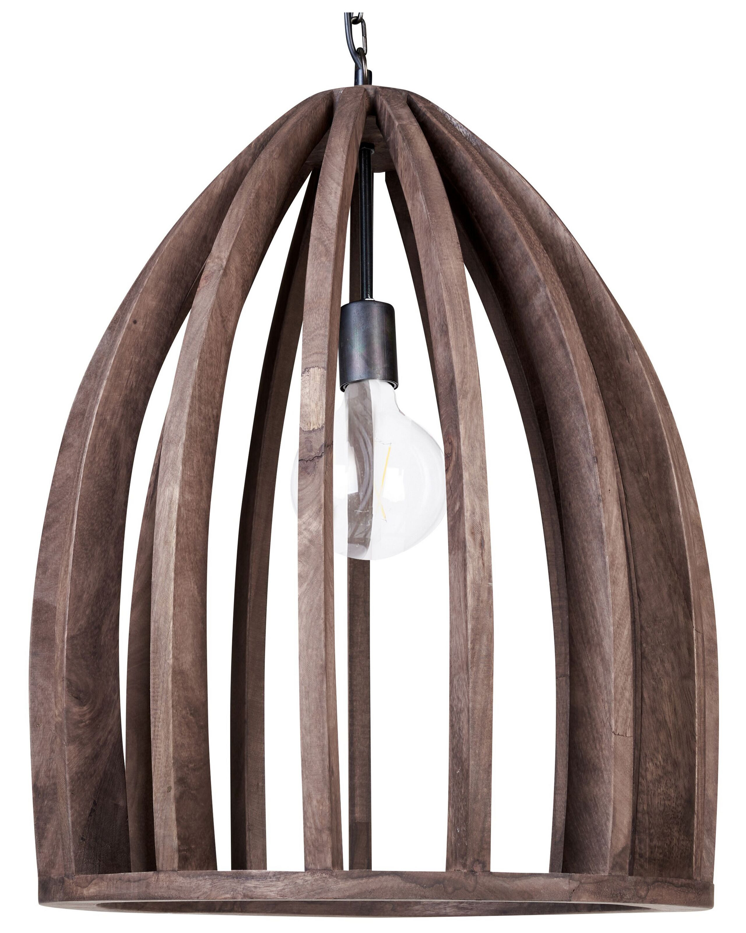 Lampa wisząca sufitowa ręcznie robiona ciemne drewno