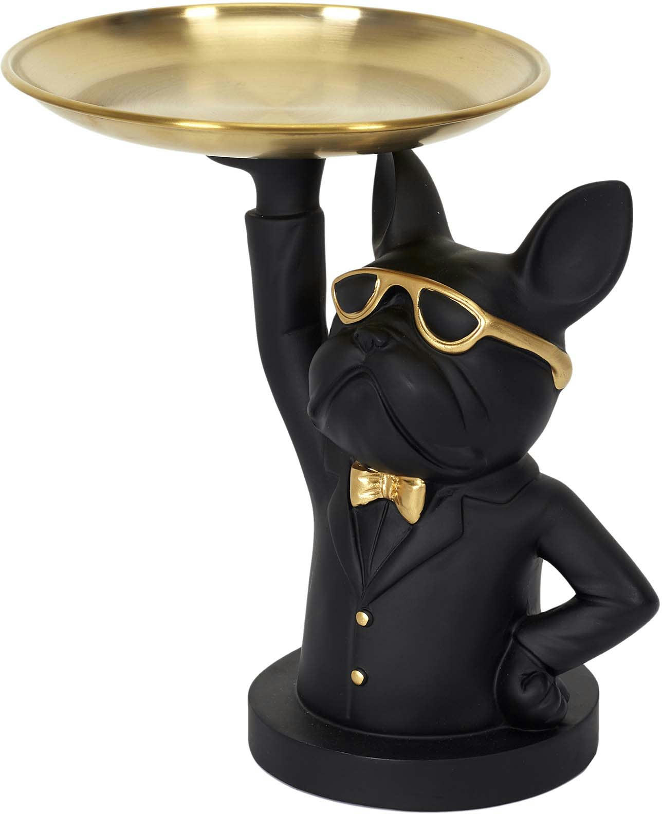 - Vide poche déco bouledogue serveur noir et doré