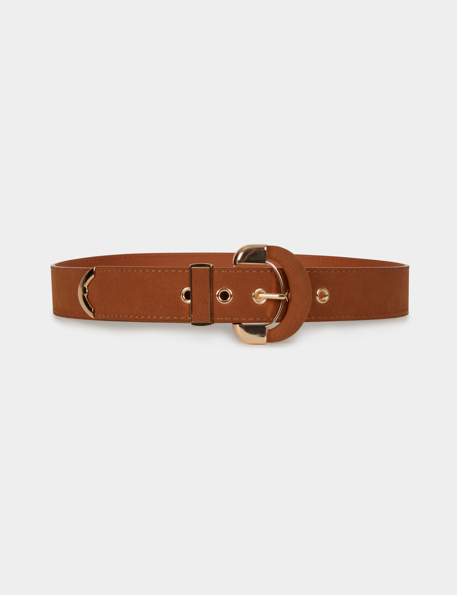 Wide Suede Belt Camel Women