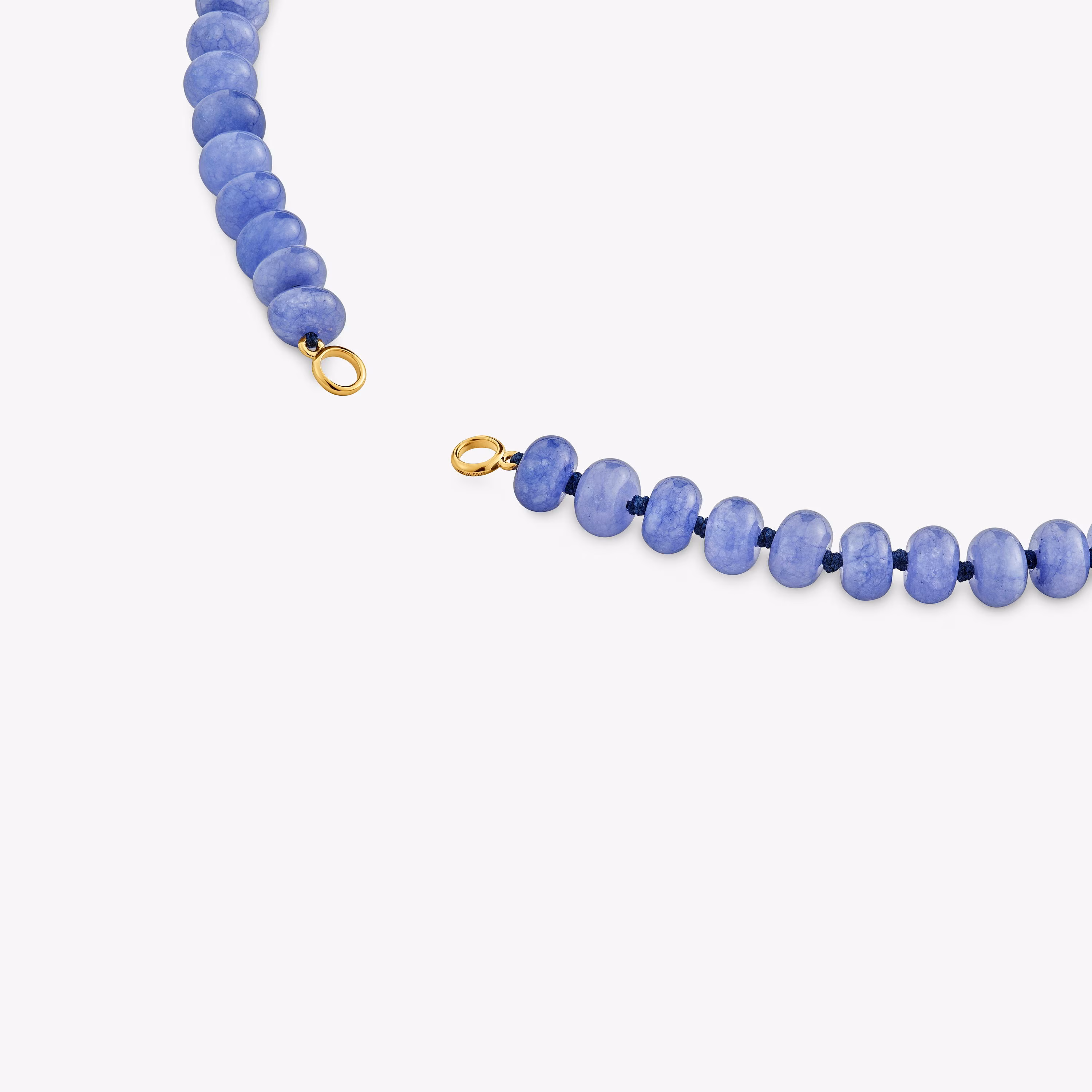 Gargantilla con baño de oro 18 kt sobre plata y cuarzita azul Hold Oval