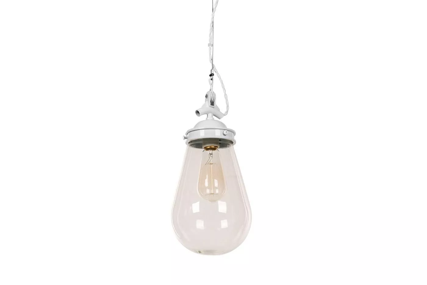 Lampa Wisząca RUNE Szklany Przezroczysty Klosz Vintage