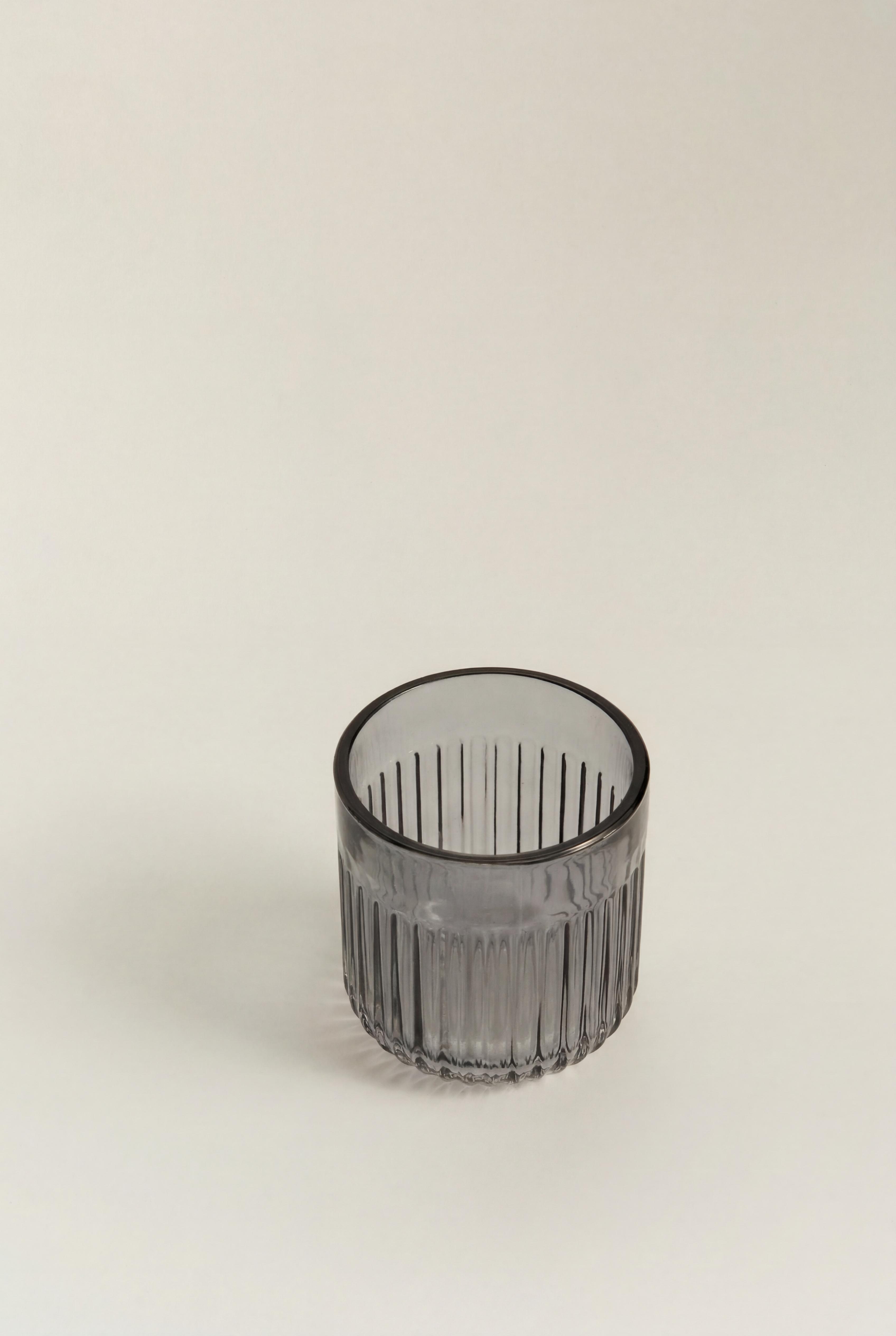 Vaso cepillo vidrio rayado