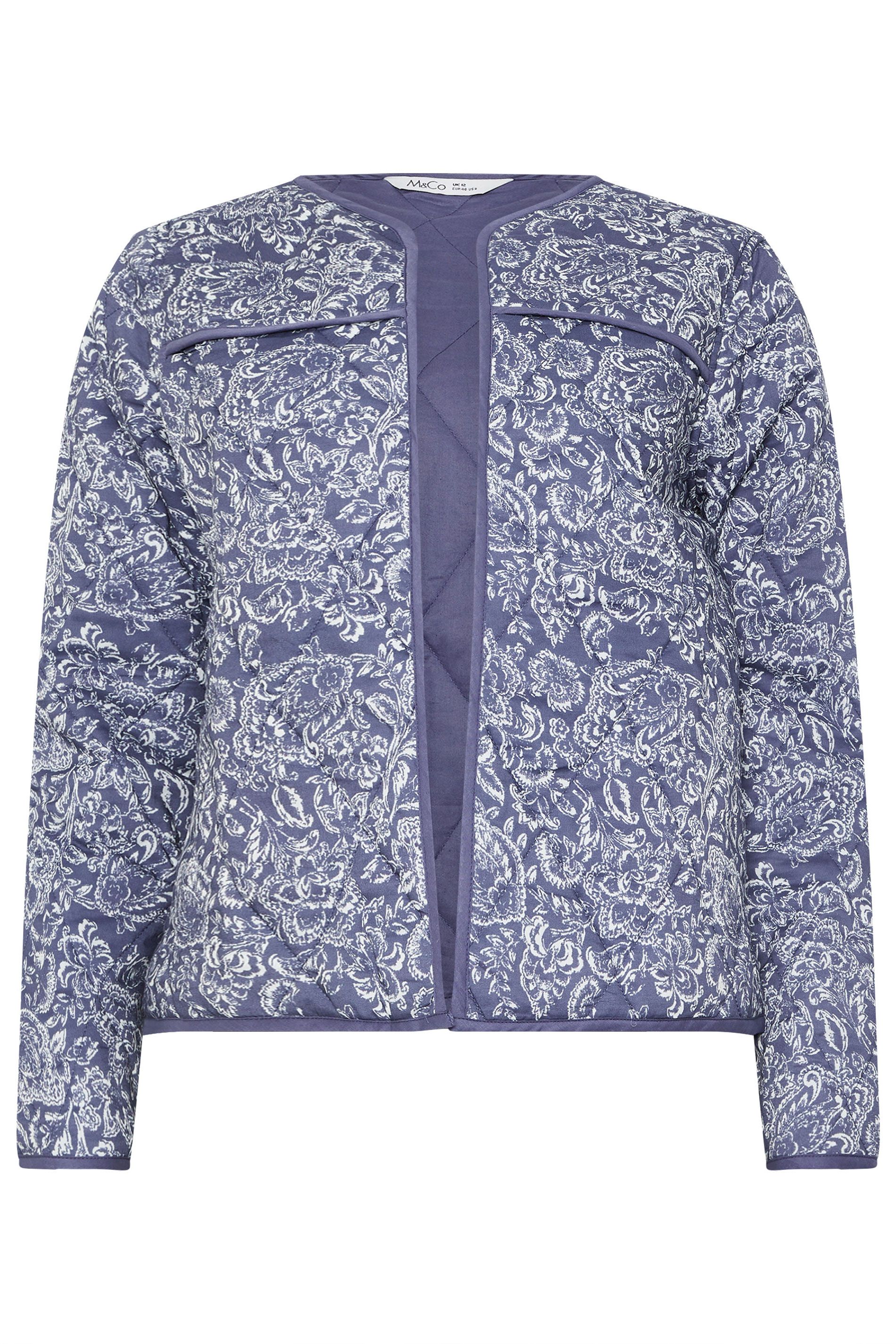 M&Co Floral Print Quilted Jacket