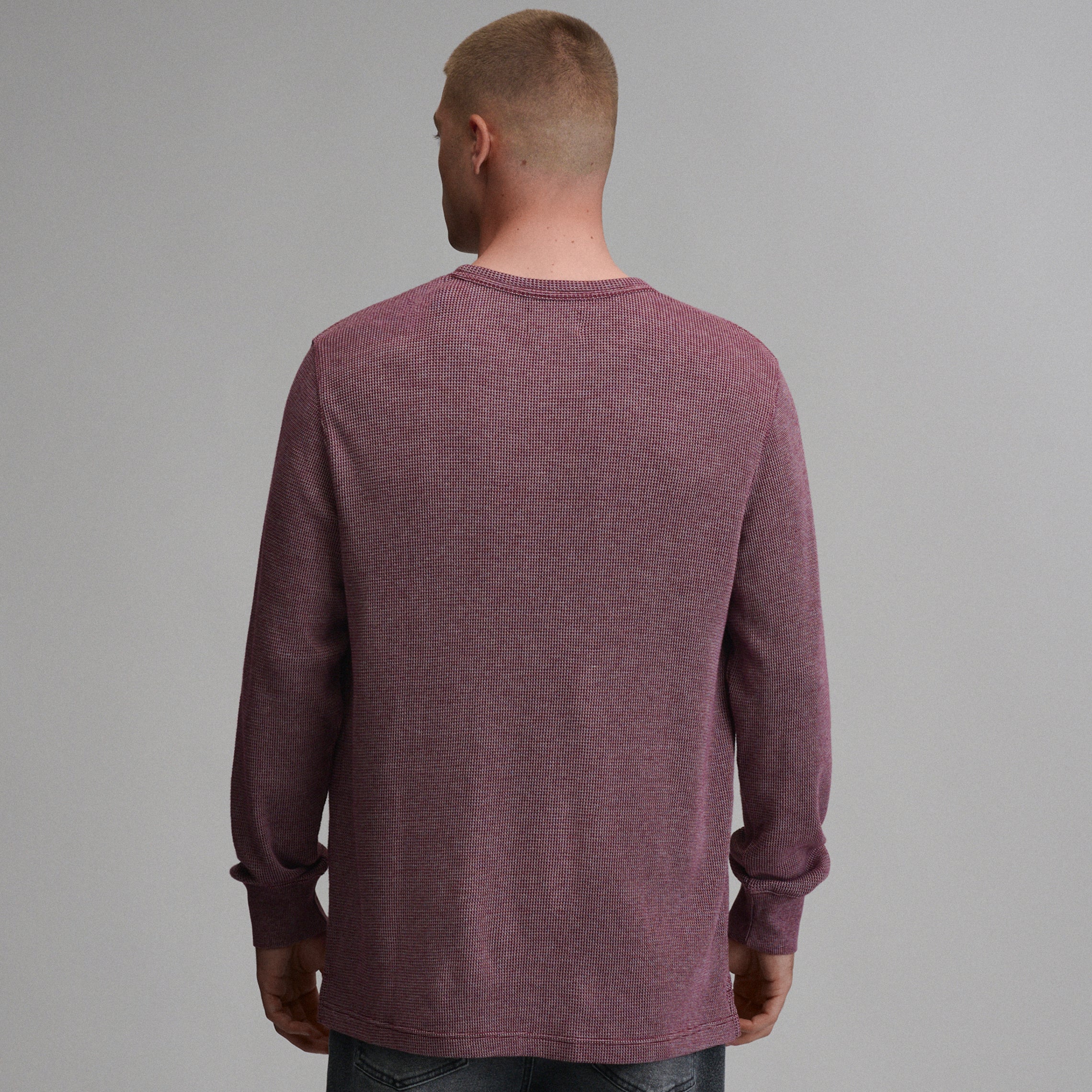 Men's Plaited Waffle Thermal Crew