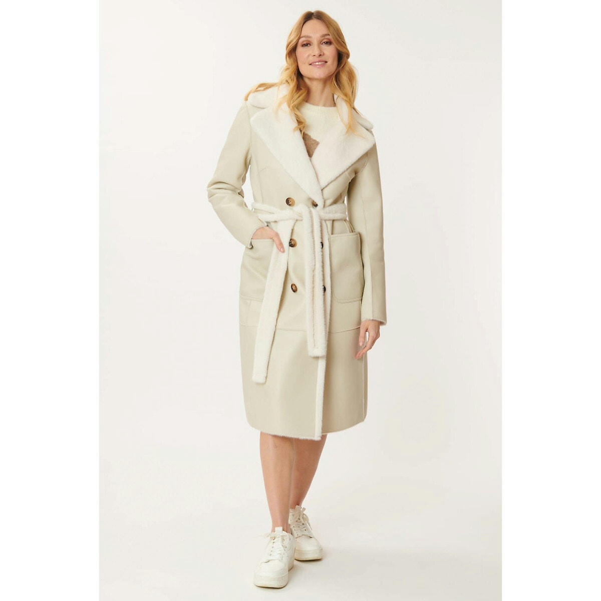 Manteau  long Caroline réversible et ceinturé