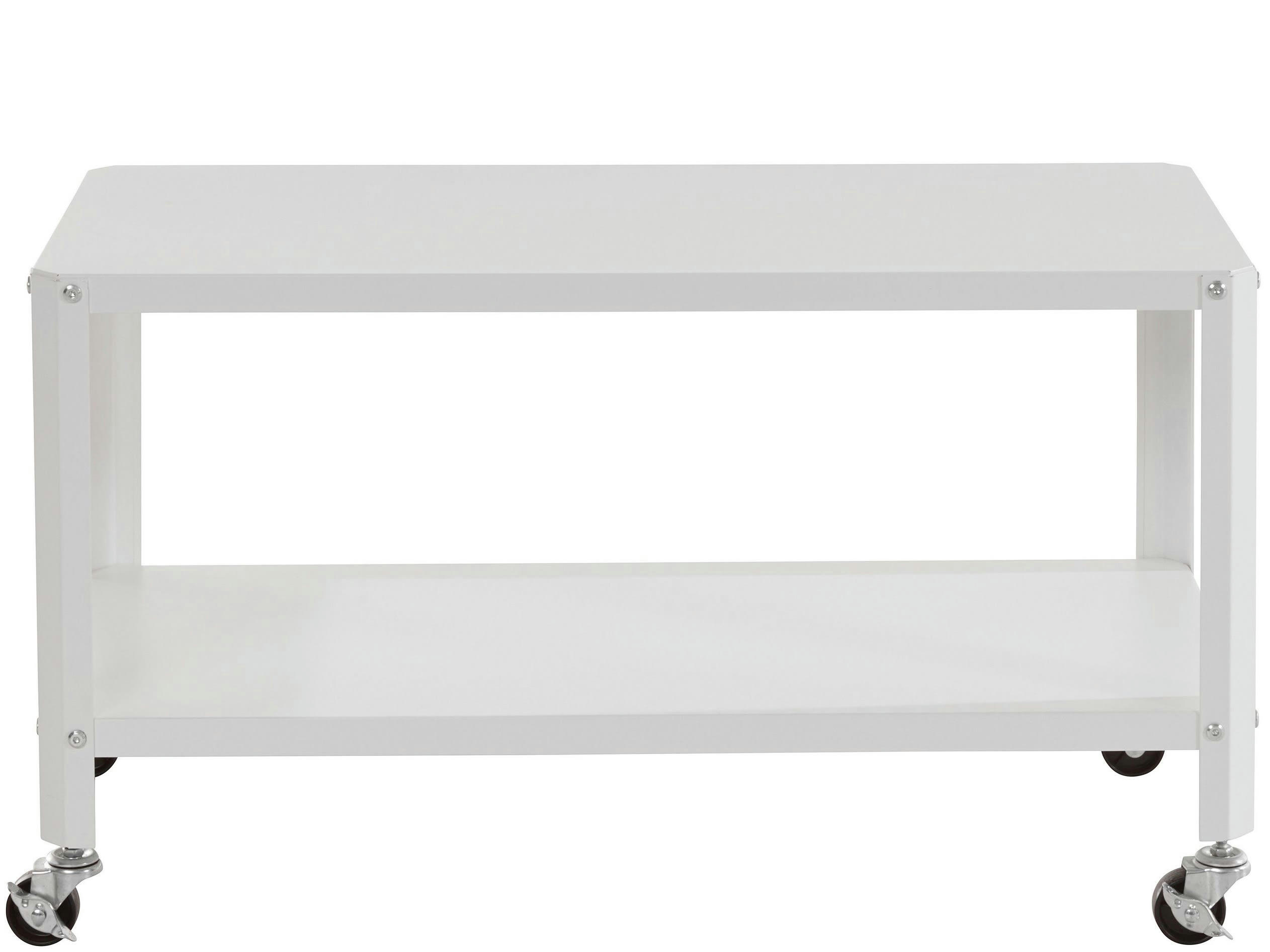 SAFARI - Table basse avec 1 étagère en métal blanc