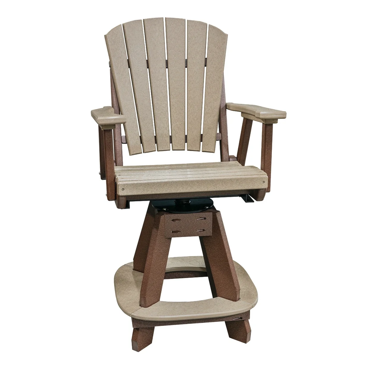 OS Home and Office Model Counter Height Swivel Arm Chair in Weatherwood on a Tudor Brown Base - N/A