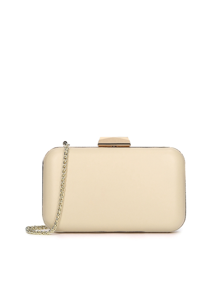 Ladies' cream clutch bag