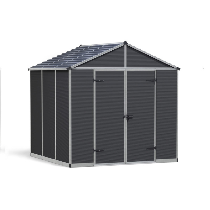 Abri de jardin en résine Rubicon gris 2,37 x 2,29 x 2,35 m CANOPIA