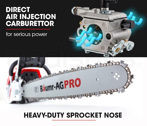 NNEMB Commercial Petrol Chainsaw E-Start 22 Bar Chain Saw Tree Pruning Top Handle