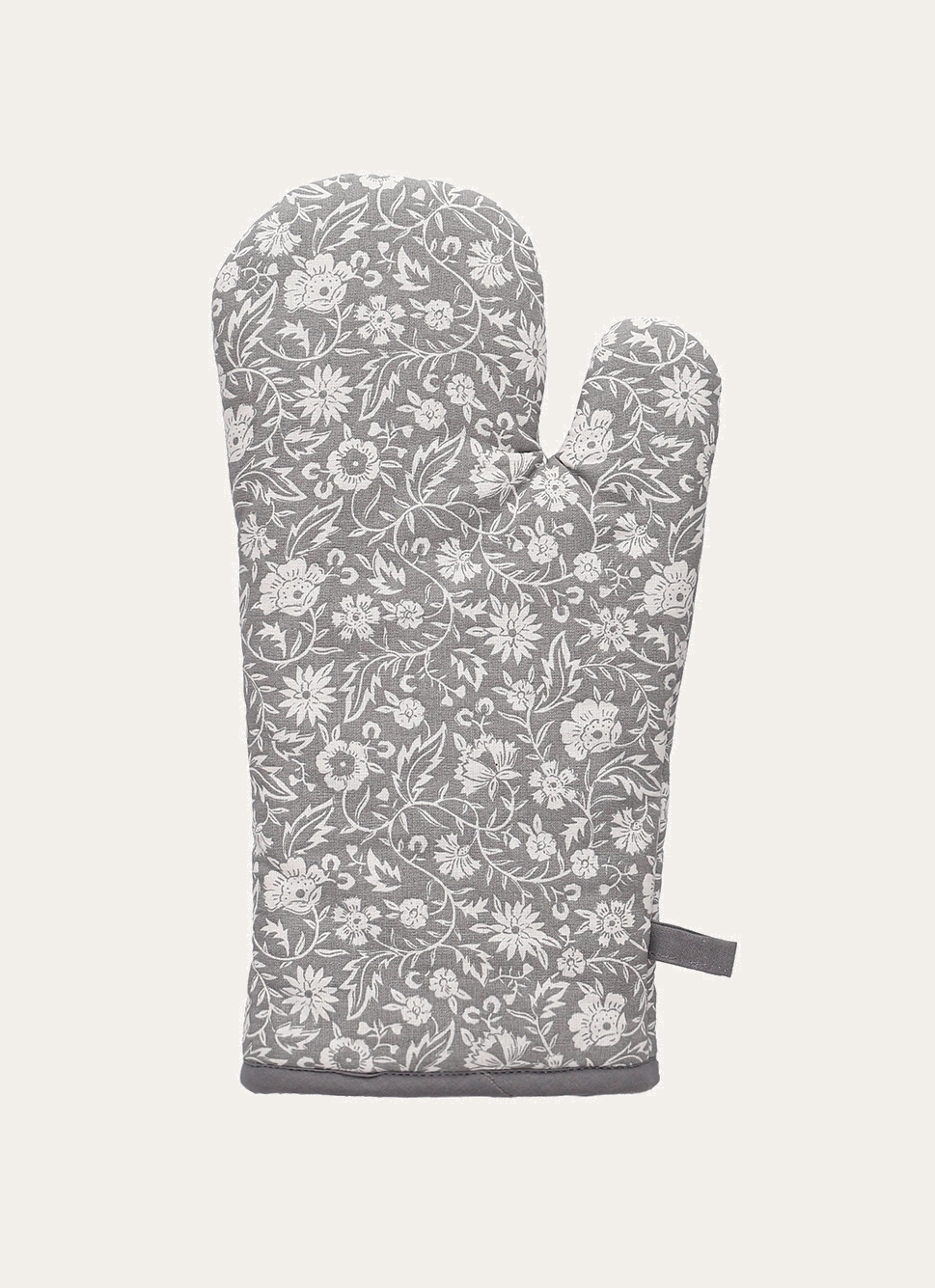 GANT DE CUISINE FLEURS BICA GRIS