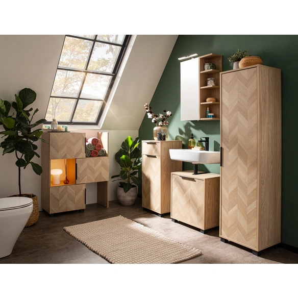 Hochschrank »Piazza«, (BxHxT): 40,3 x 157,8 x 33 cm, eiche hell