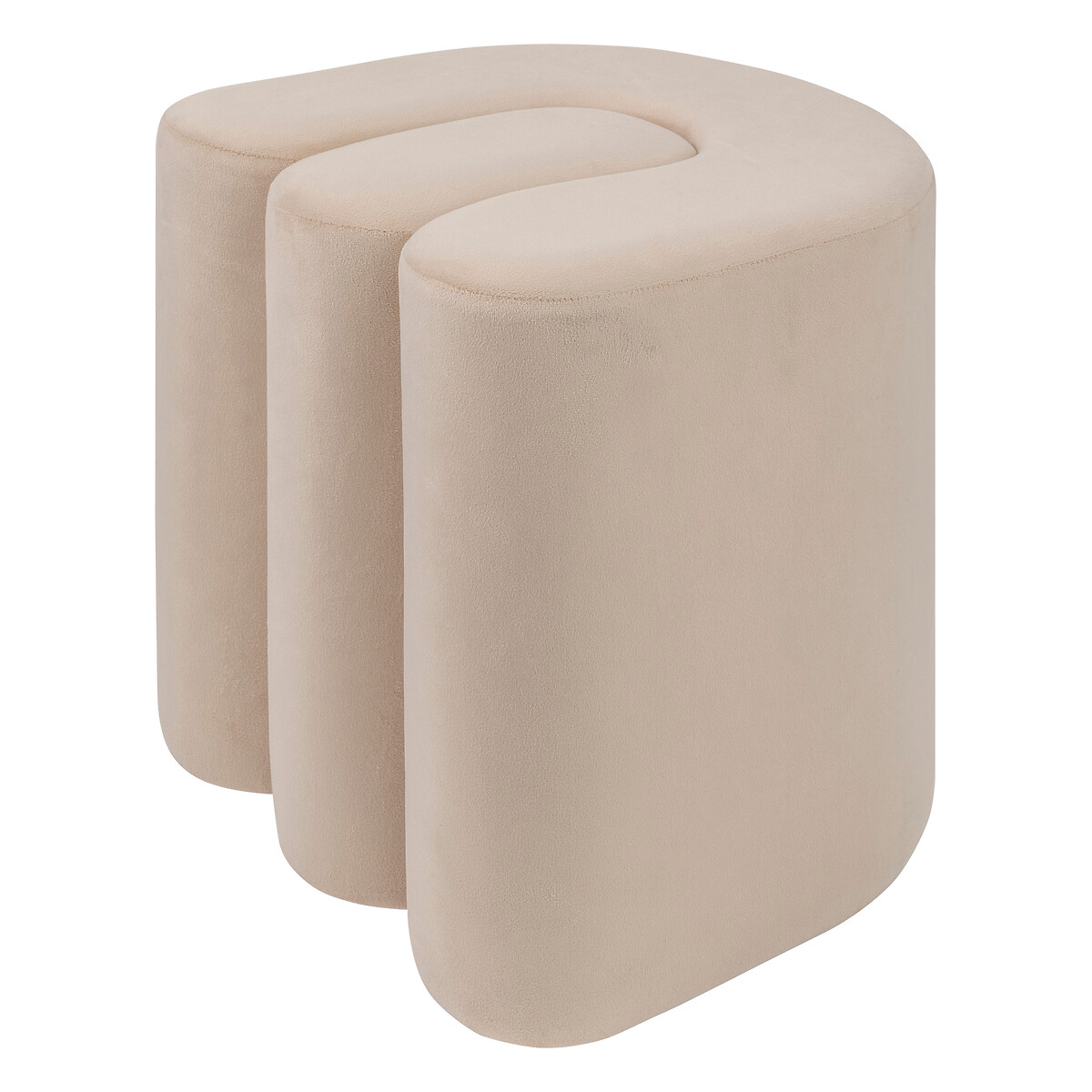 Velvet pouffe "Bolan" Beige, 40x40 cm