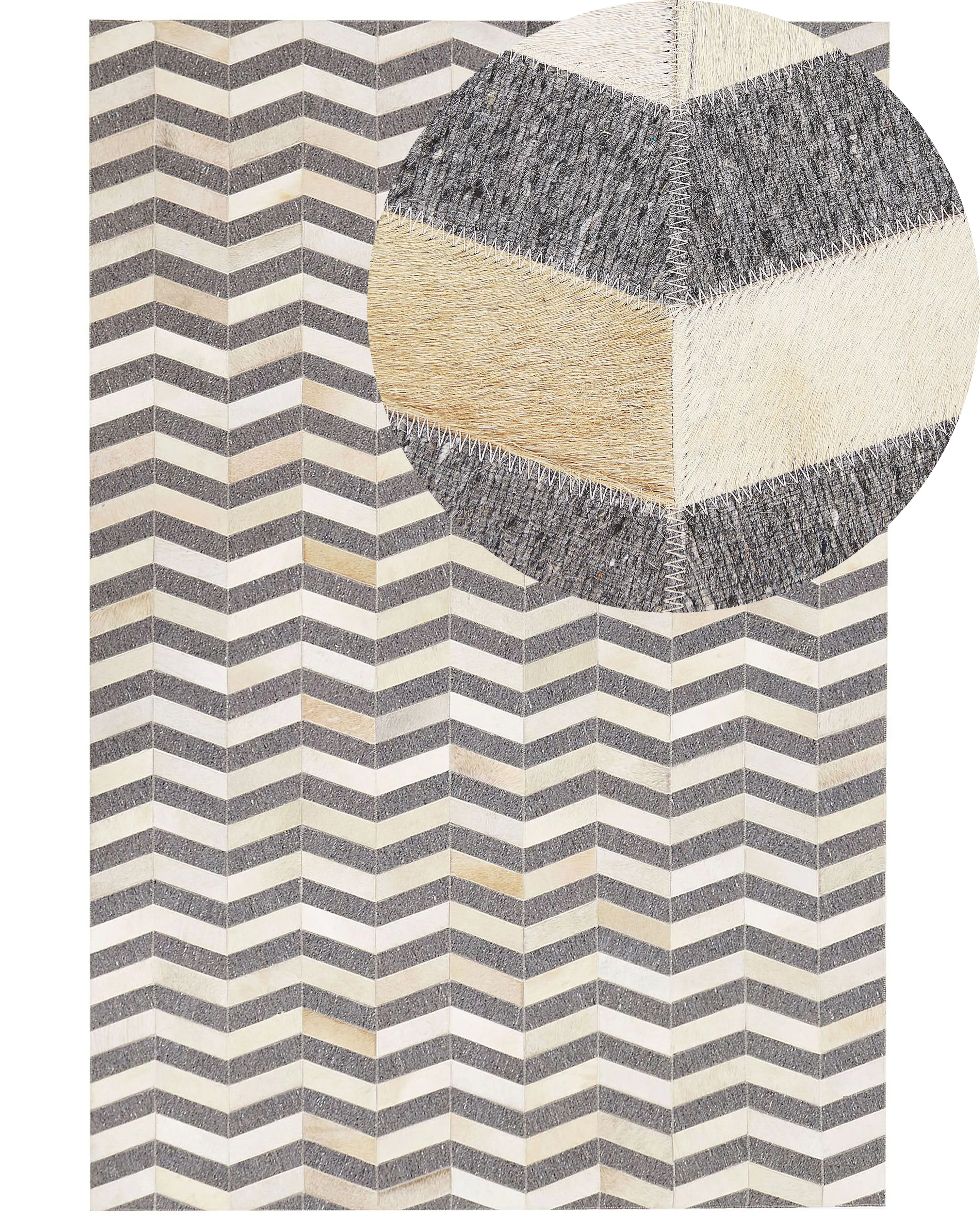 Rug BAGGOZE Dark Grey 140 x 200 cm Leather