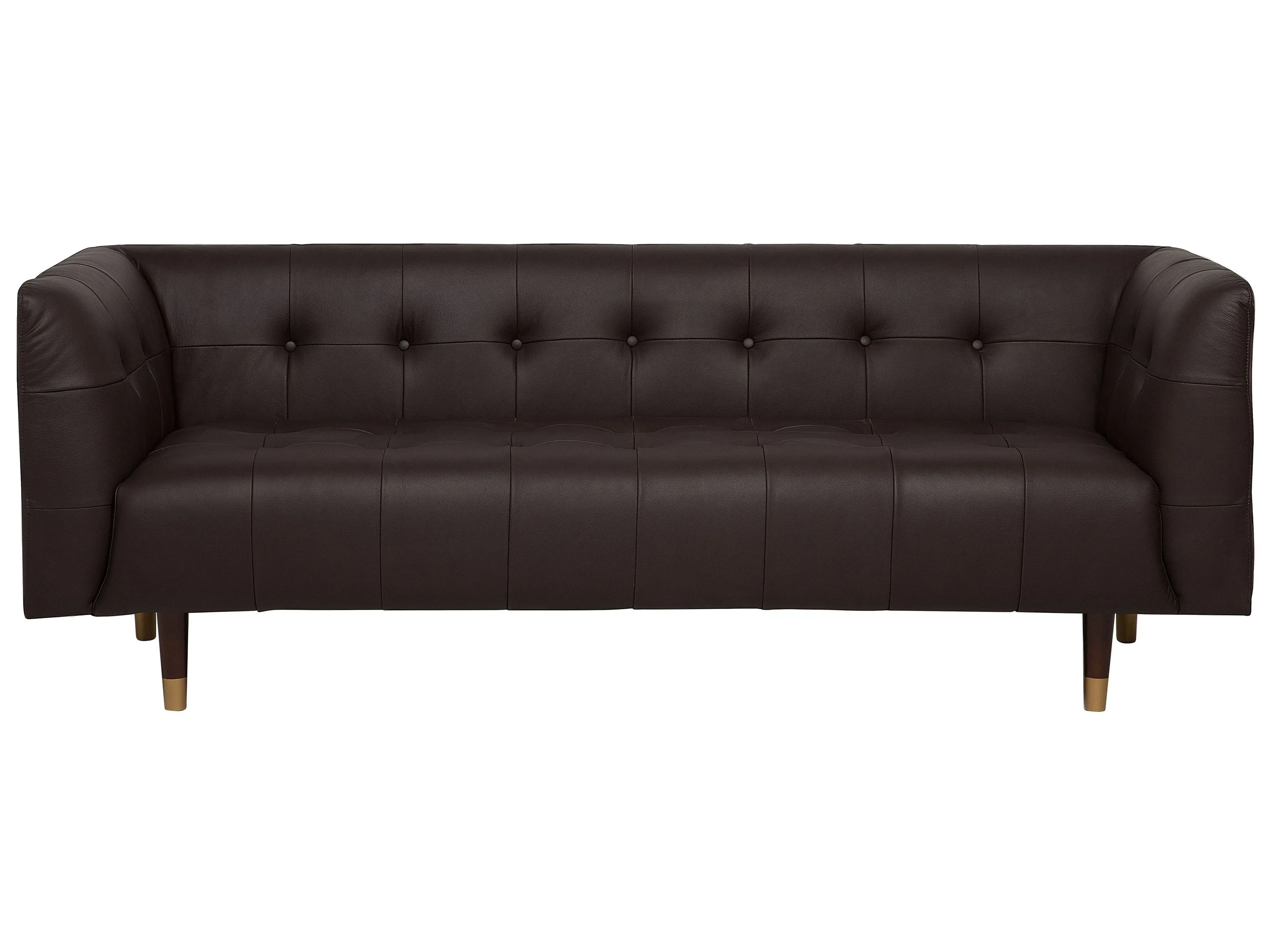 Sofa 3 Seater BYSKE Leather Dark Brown