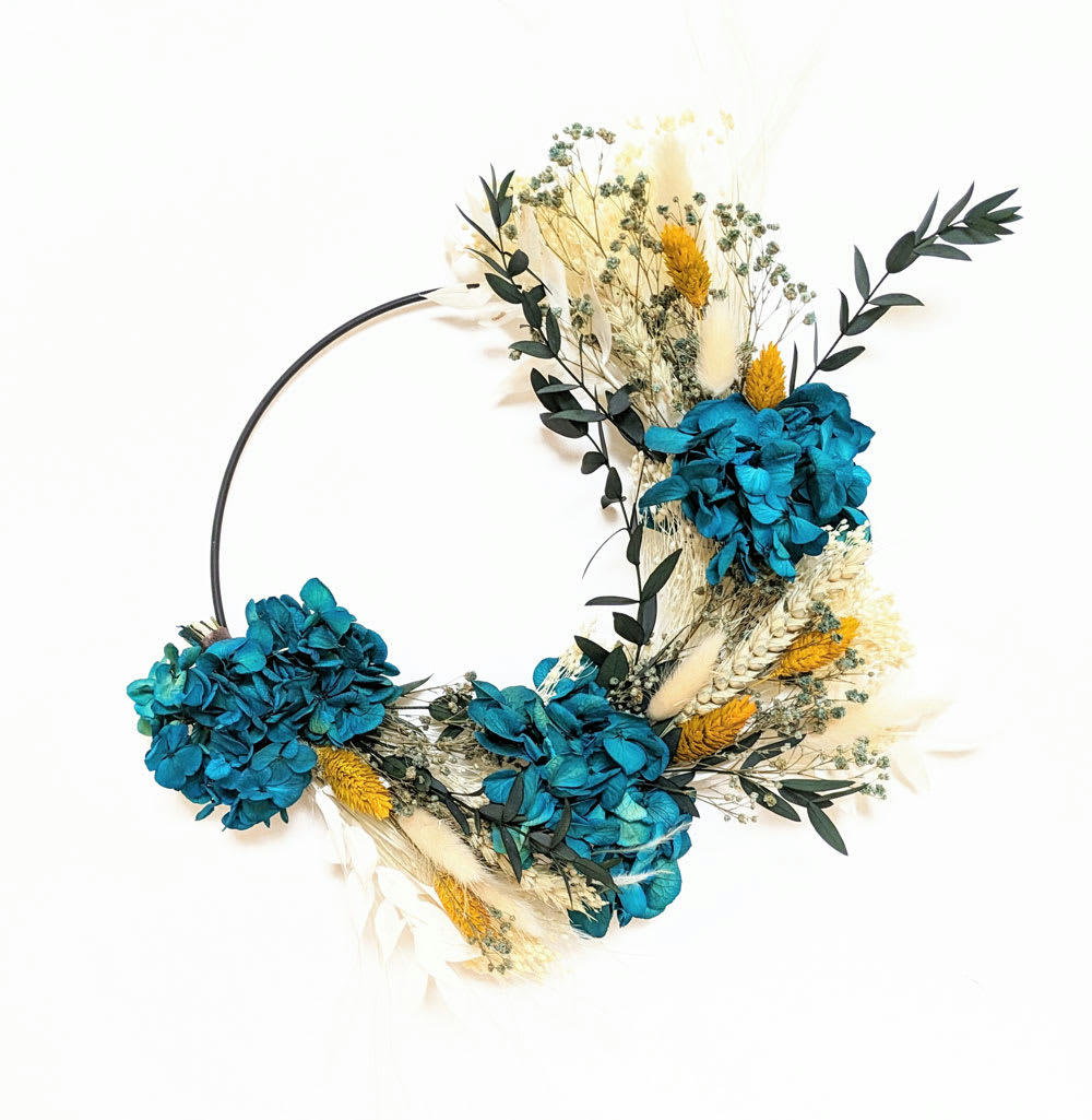 - Couronne murale de fleurs séchées Harmonie D20cm