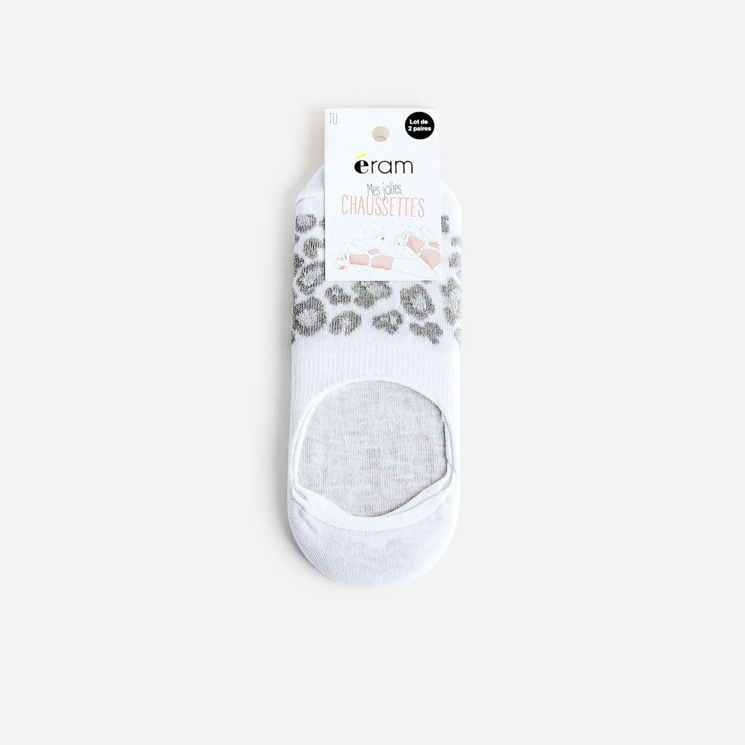 Chaussettes invisibles blanches et grises