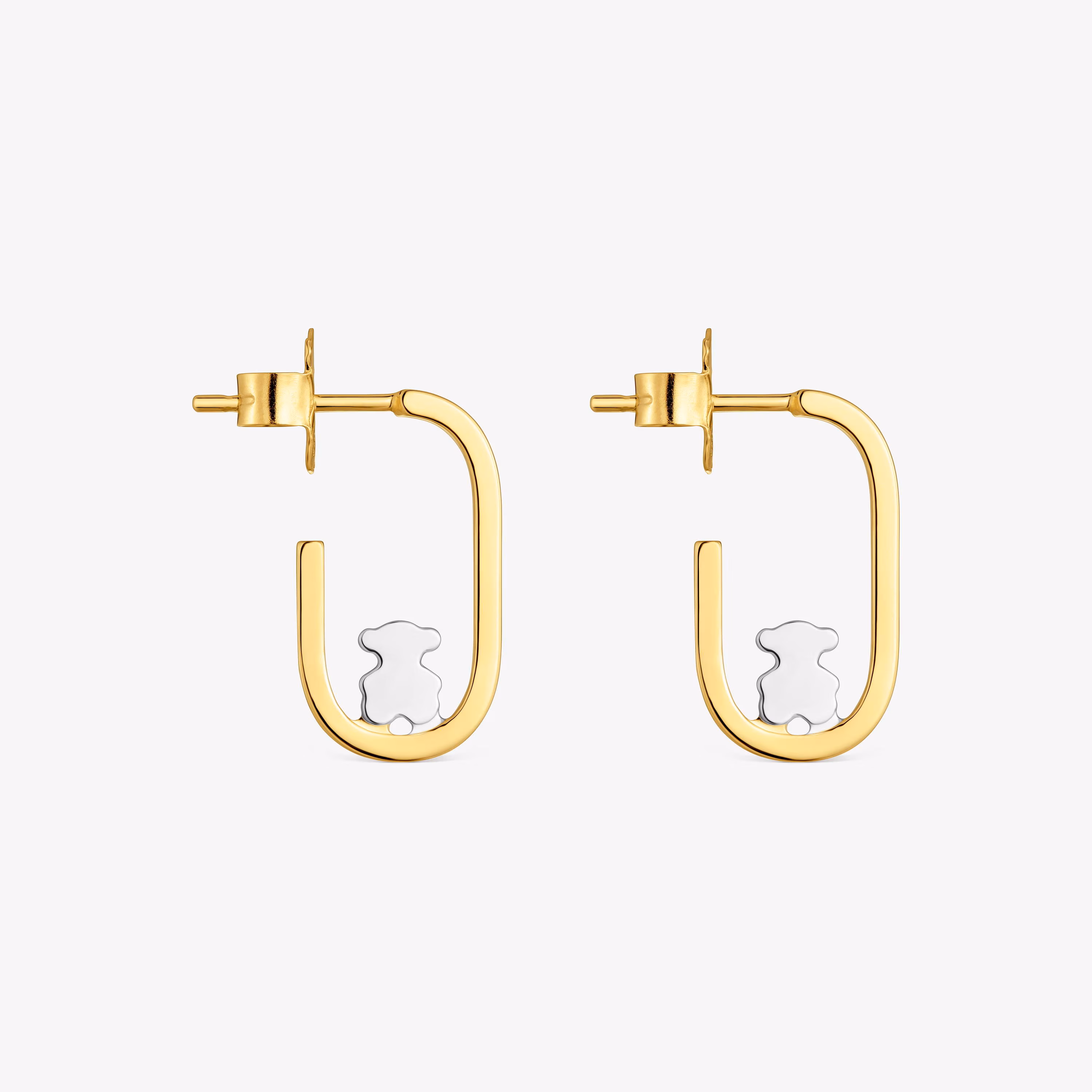 Pendientes de aro bicolor Camille