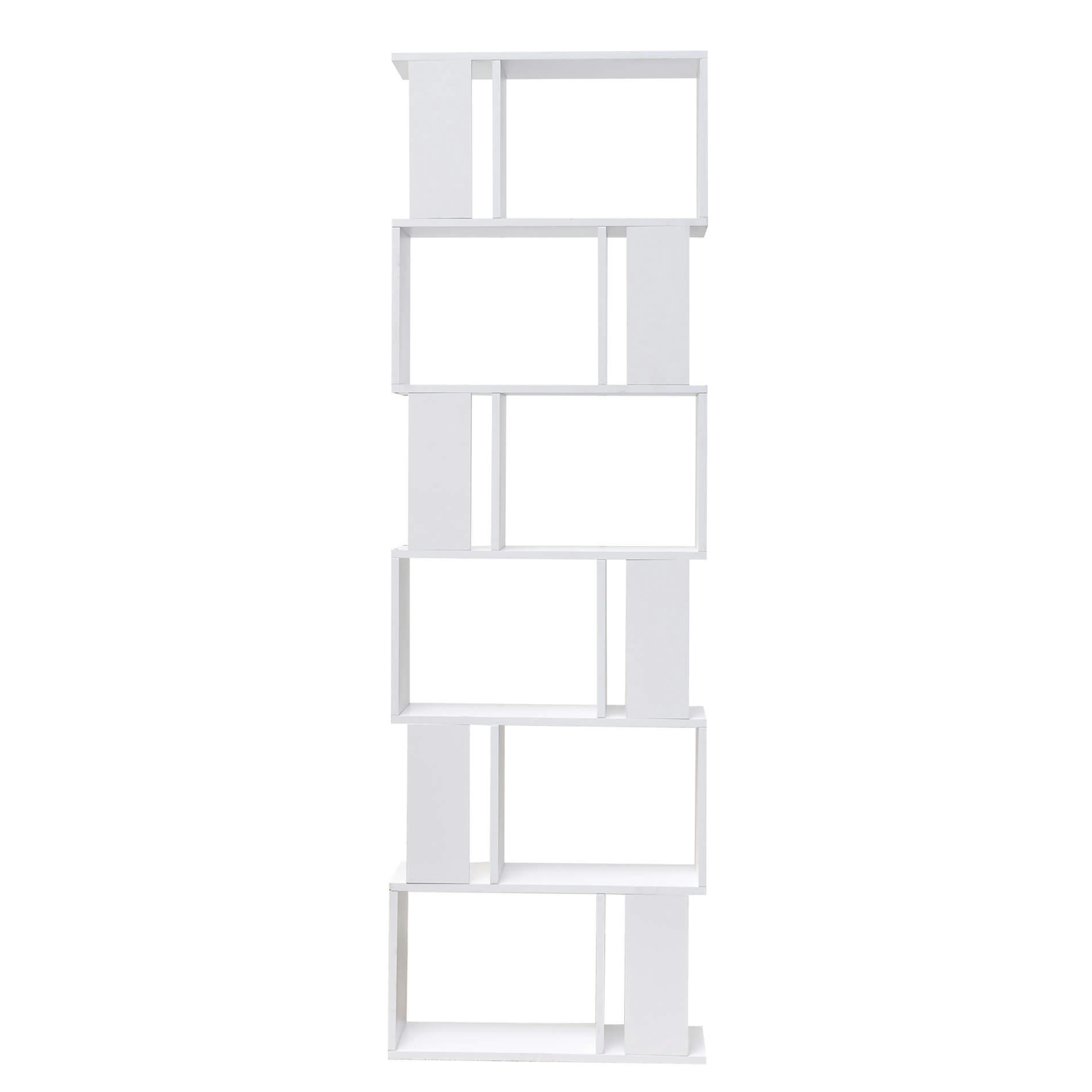 OSLO - Bibliothèque étagère avec 6 étagères en mdf blanc