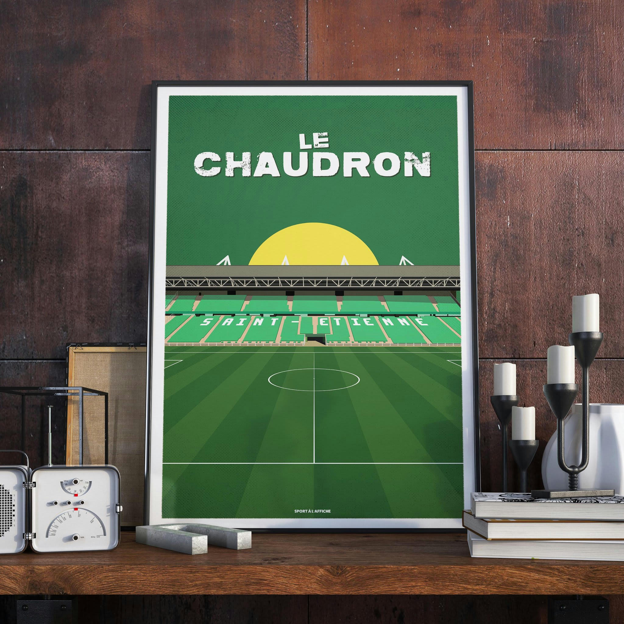 SAINT-ETIENNE - Affiche Stade Foot - Stade Geoffroy Guichard - 40 x 60 cm