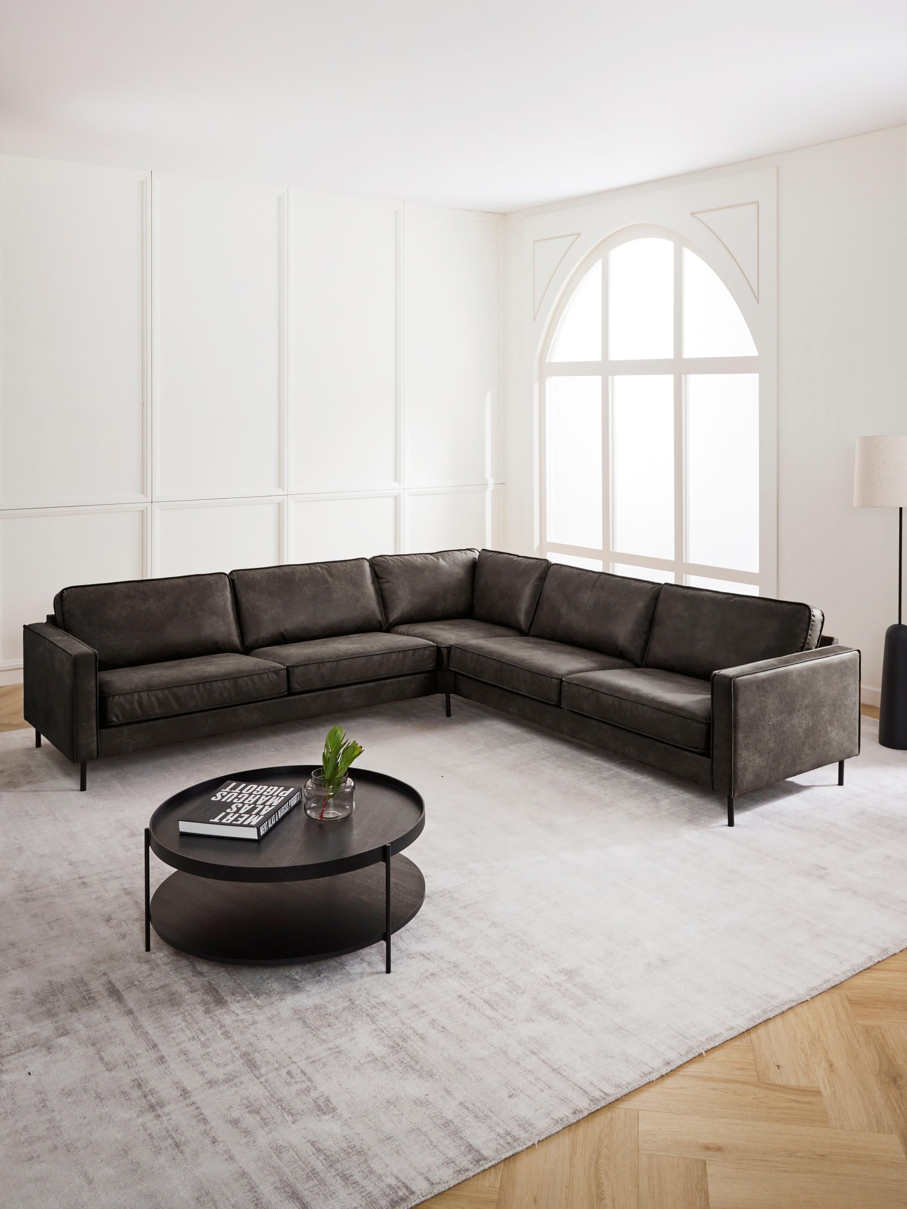 XL-Wohnlandschaft Hunter aus recyceltem Leder