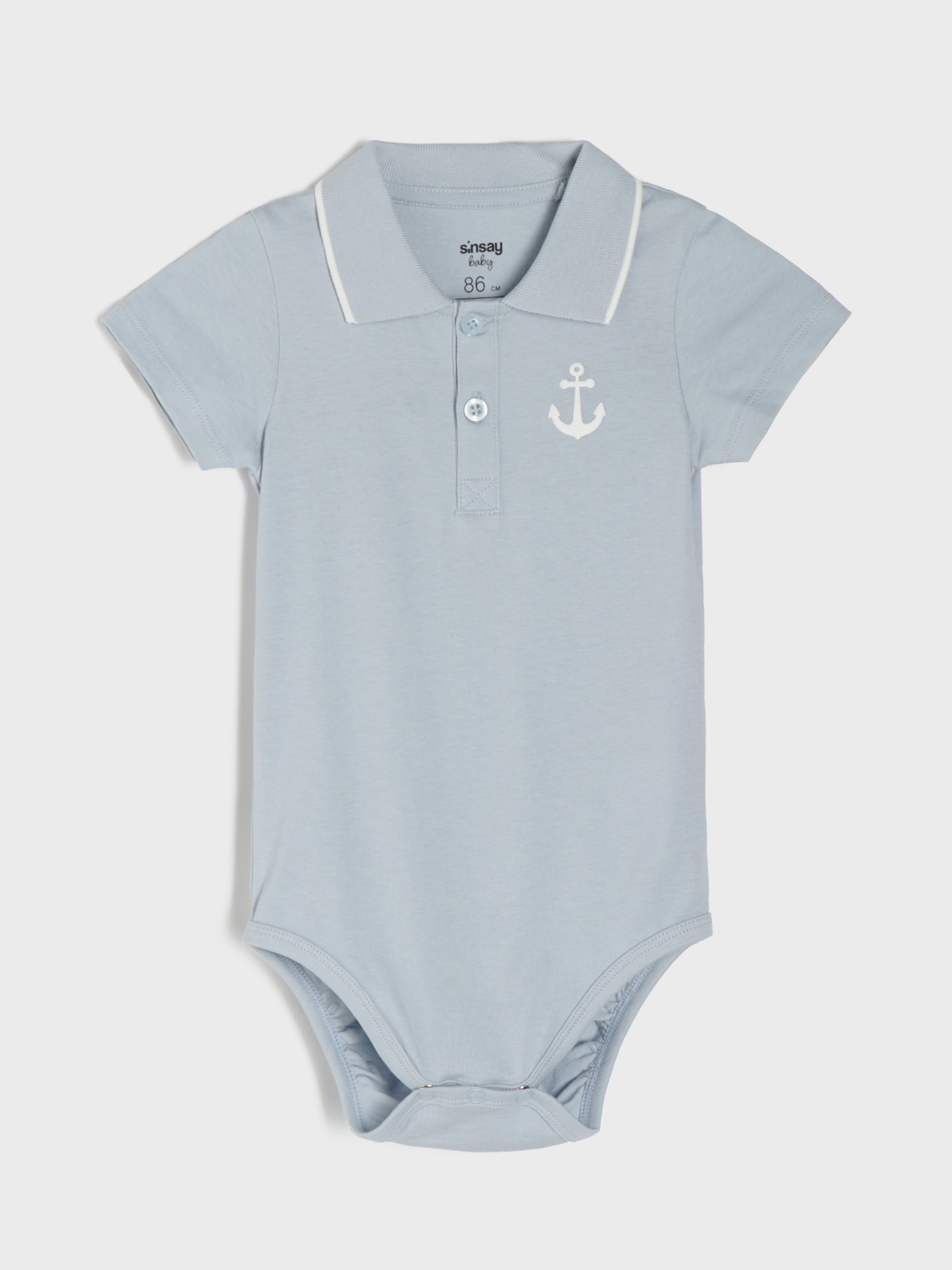 Bawełniane body polo z haftem kotwicy