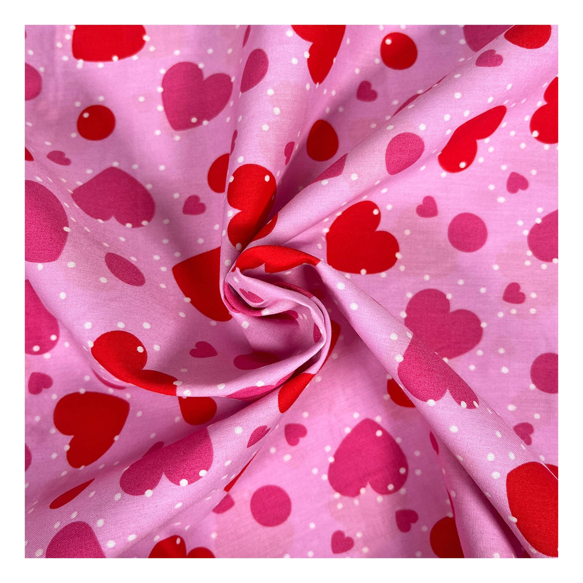 Sweet Hearts Polycotton Fabric by the Metre