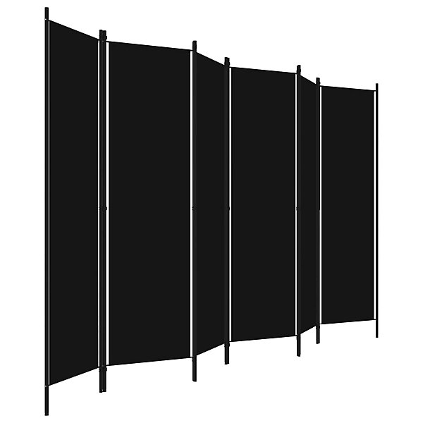 Cloison de séparation 6 panneaux Noir 300x180 cm vidaXL