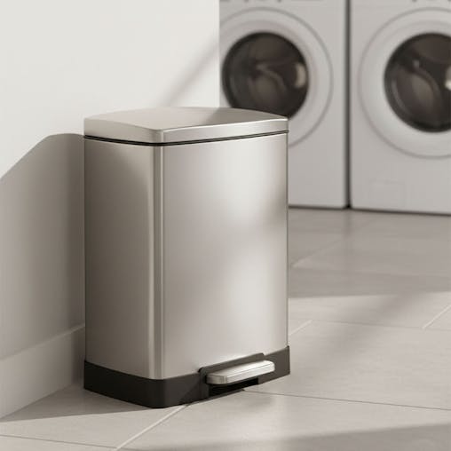 SOGA 4-Pack 12L Silver Stainless Steel Foot Pedal Trash Bin