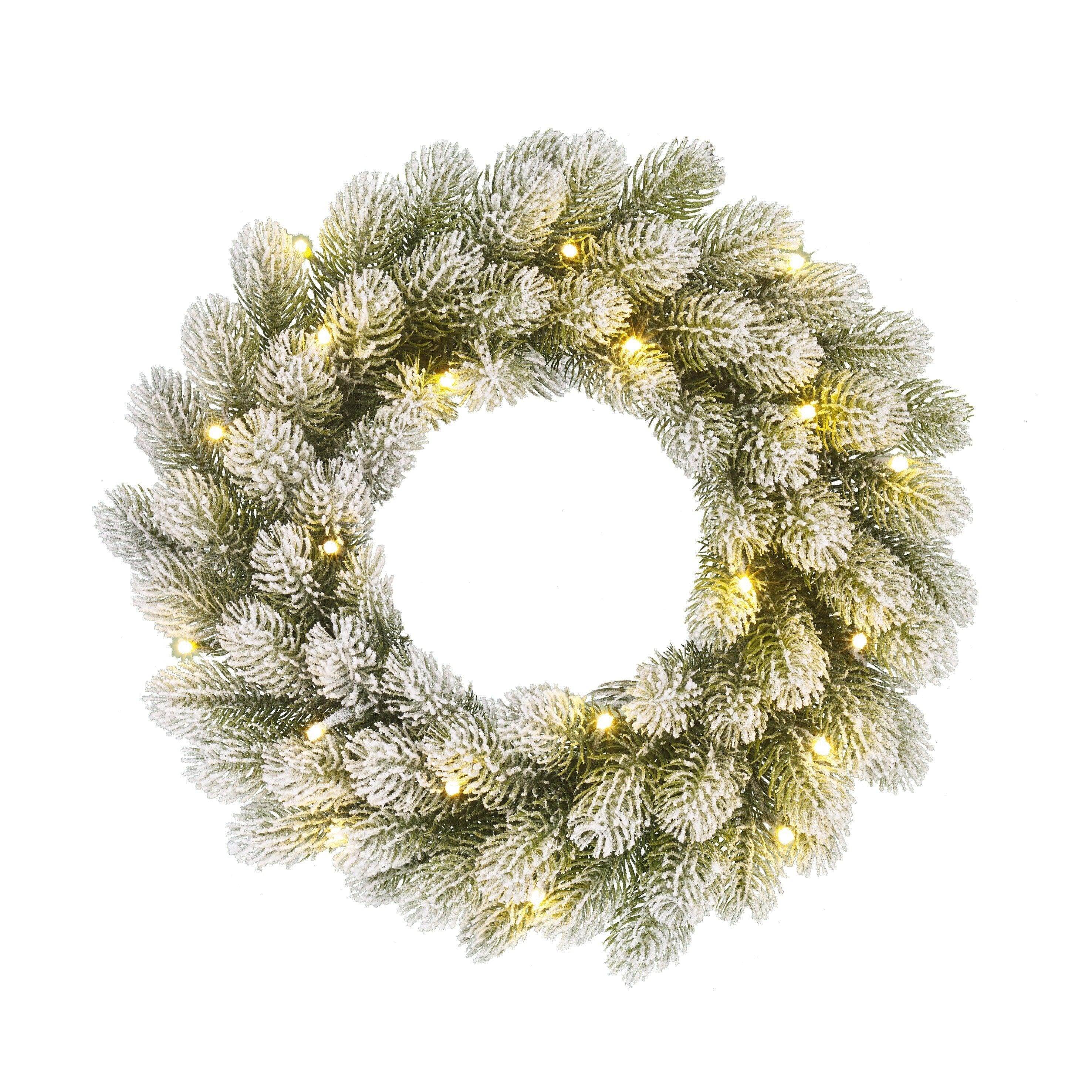Black Box Trees Nagoya Kerstkrans met LED Verlichting en Timerfunctie - H12 x Ø45 cm - Groen