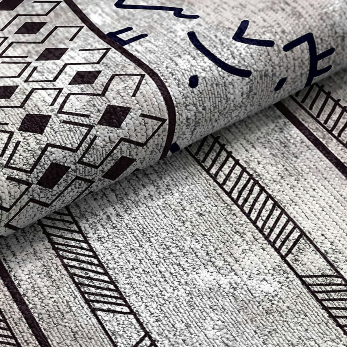 EVEREST - Tapis décoratif en coton en impression digital gris 160x230 cm