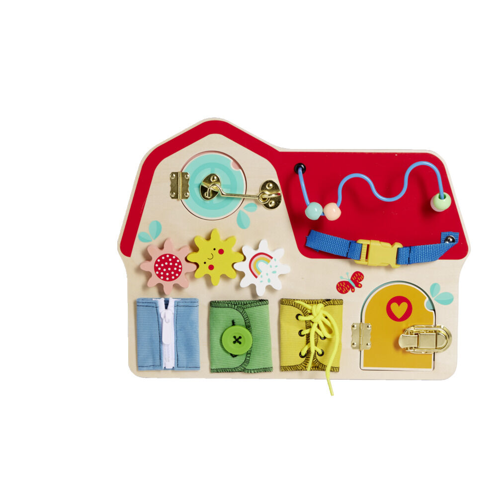 Planche activités enfant bois et métal 40x29,7xH6,4cm